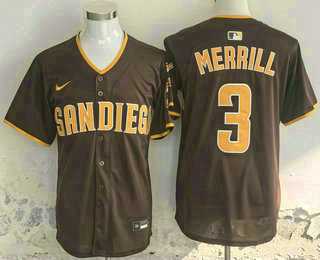 Men%27s San Diego Padres #3 Jackson Merrill Brown Limited Stitched Jersey